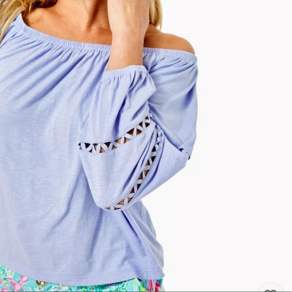 Lilly Pulitzer Katt Top in Periwinkle Purple - Picture 3 of 4